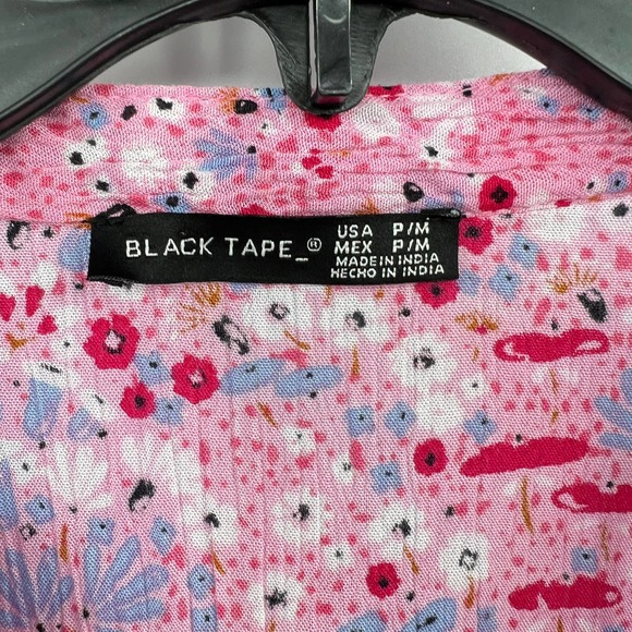 Black Tape Women's Petite Printed Drawstring-Waist Maxi Dress Cherry Blossom PM - Picture 4 of 6